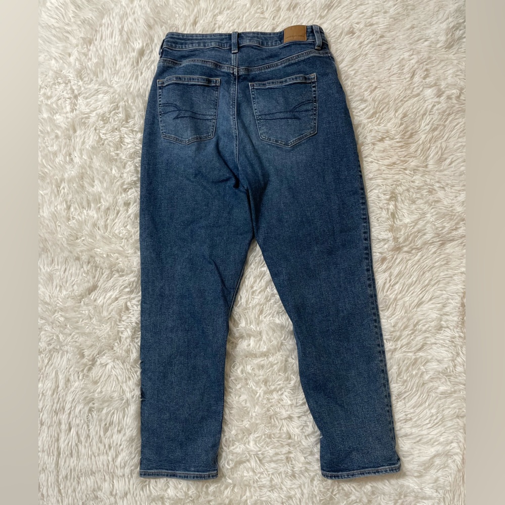 American Eagle Jeans Womens 10 R Regular Blue High Rise Medium Wash Mom Jean 10R - Picture 6 of 7